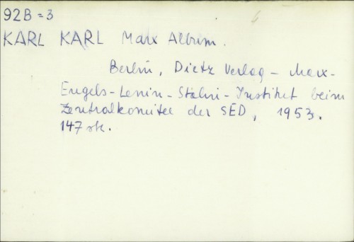 Karl Marx Album /