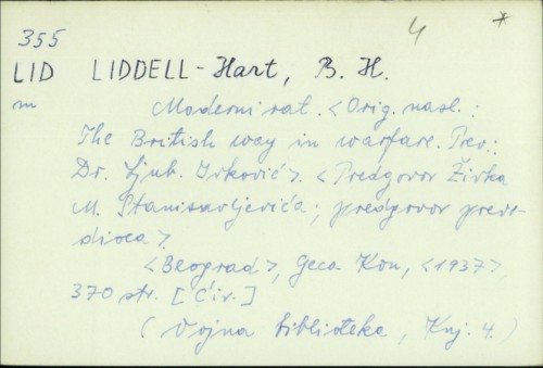 Moderni rat / B. H. Liddell-Hart