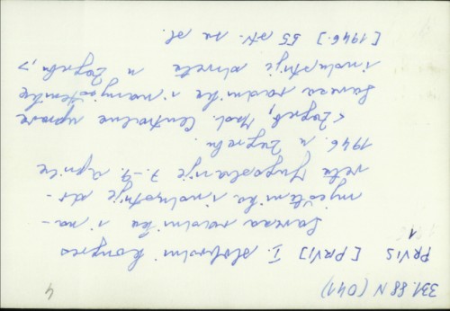 I. slobodni kongres Saveza radnika i namještenika industrije drva Jugoslavije 7.-9- aprila 1946. u Zagrebu /