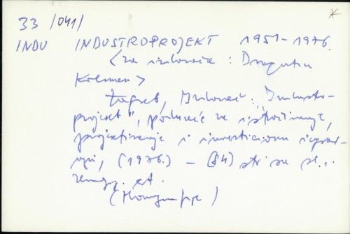 Industroprojekt 1951-1976. /