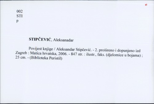 Povijest knjige / Aleksandar Stipčević.