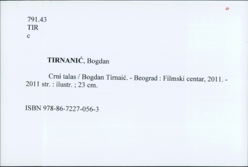 Crni talas / Bogdan Tirnanić.