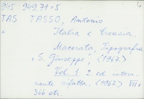 Italia e Croatia / Antonio Tasso.
