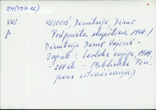 Podgorička skupština 1918. / Dimitrije Dimo Vujović.