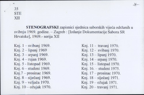 Stenografski zapisnici sjednica saborskih vijeća održanih u svibnju 1969. godine /