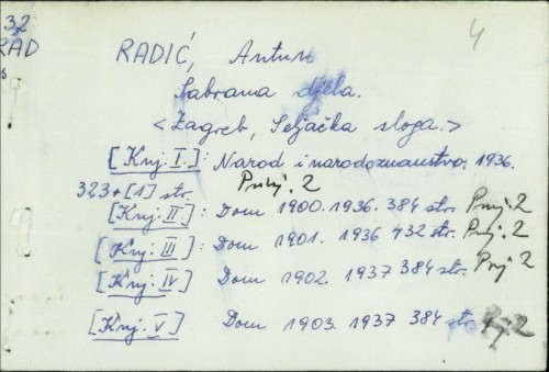 Sabrana djela / Antun Radić ; urednik Rudolf Herceg.