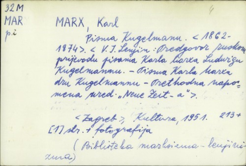 Pisma Kugelmanu / Karl Marks